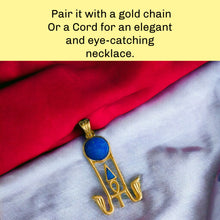 Load image into Gallery viewer, Sparkle Blue Opal Sun Wadjet Gold Pendant