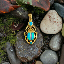 Load image into Gallery viewer, Dainty Opal Scarab Gold Pendant Necklace