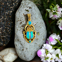 Load image into Gallery viewer, Dainty Opal Scarab Gold Pendant Necklace