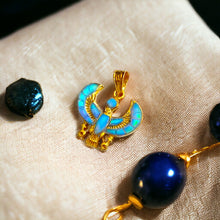 Load image into Gallery viewer, Dainty Opal Horus Amulet Gold Pendant Necklace