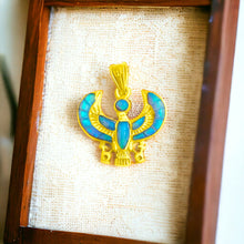 Load image into Gallery viewer, Dainty Opal Horus Amulet Gold Pendant Necklace