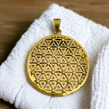 Load image into Gallery viewer, Flower of Life Key Of life Gold Pendant Necklace