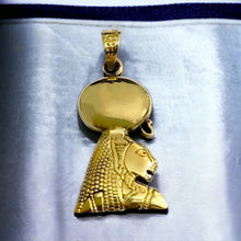 Load image into Gallery viewer, Gold Goddess Sekhmet Pendant Necklace