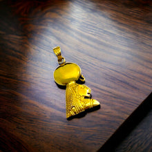 Load image into Gallery viewer, Gold Goddess Sekhmet Pendant Necklace