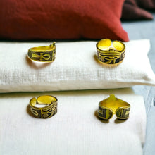 Load image into Gallery viewer, Eye of Horus Ankh Adjustable Gold Ring