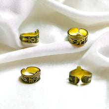 Load image into Gallery viewer, Eye of Horus Ankh Adjustable Gold Ring
