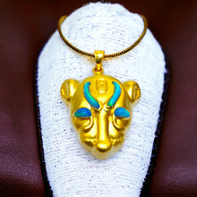 Load image into Gallery viewer, Gold Goddess Sekhmet Pendant Necklace