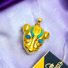 Load image into Gallery viewer, Gold Goddess Sekhmet Pendant Necklace