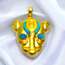 Load image into Gallery viewer, Gold Goddess Sekhmet Pendant Necklace