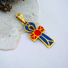 Load image into Gallery viewer, Gold Key Of Life Ankh Pendant Necklace