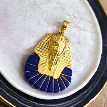 Load image into Gallery viewer, King Tut Ankh Amon Pharaoh Mask Gold Pendant Necklace