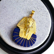 Load image into Gallery viewer, King Tut Ankh Amon Pharaoh Mask Gold Pendant Necklace