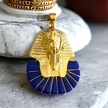 Load image into Gallery viewer, King Tut Ankh Amon Pharaoh Mask Gold Pendant Necklace