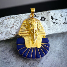 Load image into Gallery viewer, King Tut Ankh Amon Pharaoh Mask Gold Pendant Necklace