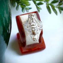 Load image into Gallery viewer, Silver Scarab Adjustable Ring