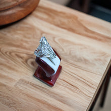 Load image into Gallery viewer, Silver Key of Life Ankh Adjustable Ring