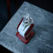 Load image into Gallery viewer, Silver Goddess Sekhmet adjustable Ring