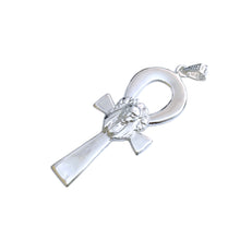 Load image into Gallery viewer, Silver Goddess Sekhmet Ankh Complex Large Pendant Necklace