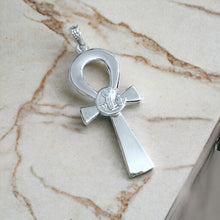 Load image into Gallery viewer, Silver God Horus Ankh Amulet Complex Large Pendant Necklace