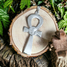 Load image into Gallery viewer, Silver God Horus Ankh Amulet Complex Large Pendant Necklace