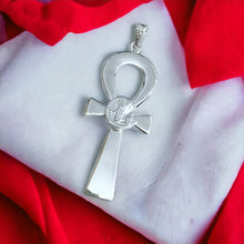 Load image into Gallery viewer, Silver God Horus Ankh Amulet Complex Large Pendant Necklace