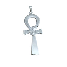 Load image into Gallery viewer, Silver God Horus Ankh Amulet Complex Large Pendant Necklace