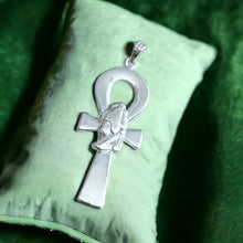 Load image into Gallery viewer, Silver God Osiris Ankh Amulet Complex Large Pendant Necklace