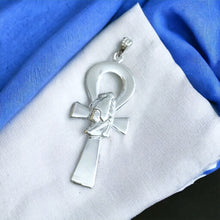 Load image into Gallery viewer, Silver God Osiris Ankh Amulet Complex Large Pendant Necklace
