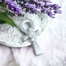 Load image into Gallery viewer, Silver God Osiris Ankh Amulet Complex Large Pendant Necklace