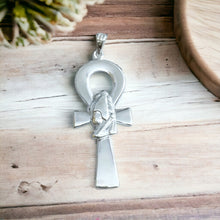 Load image into Gallery viewer, Silver God Osiris Ankh Amulet Complex Large Pendant Necklace