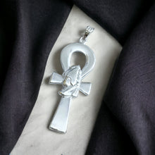 Load image into Gallery viewer, Silver God Osiris Ankh Amulet Complex Large Pendant Necklace