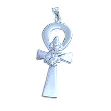 Load image into Gallery viewer, Silver God Sobek Ankh Amulet Complex Large Pendant Necklace