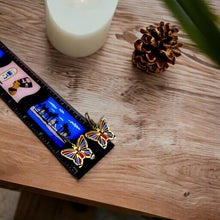 Load image into Gallery viewer, Gold Butterfly Earrings, Enamel Inlay, Egyptian Jewelry