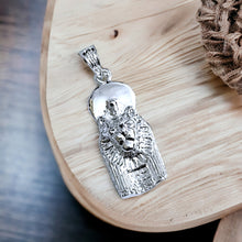 Load image into Gallery viewer, Silver Goddess Sekhmet Pendant Necklace