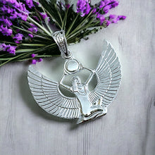 Load image into Gallery viewer, Silver Goddess Isis Pendant Necklace