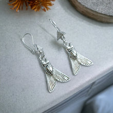 Load image into Gallery viewer, Sacred Fly of Valor Silver Earrings