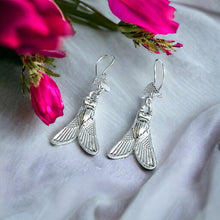 Load image into Gallery viewer, Sacred Fly of Valor Silver Earrings