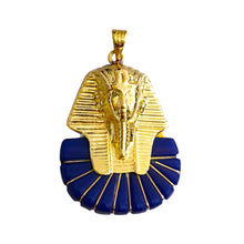 Load image into Gallery viewer, King Tut Ankh Amon Pharaoh Mask Gold Pendant Necklace