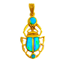 Load image into Gallery viewer, Dainty Opal Scarab Gold Pendant Necklace