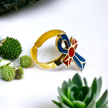 Load image into Gallery viewer, Gold Key Of Life Ankh Ring