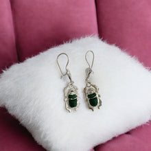 Load image into Gallery viewer, Silver Scarab Egyptian Earring
