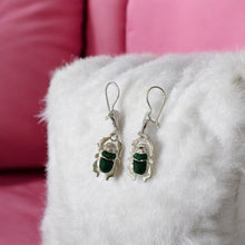 Load image into Gallery viewer, Silver Scarab Egyptian Earring