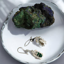 Load image into Gallery viewer, Silver Scarab Egyptian Earring