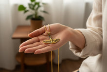 Load image into Gallery viewer, Gold Goddess Isis Pendant, Winged Egyptian Necklace, Gift for Men and Women