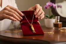 Load image into Gallery viewer, Gold Goddess Sekhmet Pendant, Egyptian Revival Amulet Gift