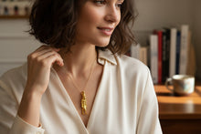 Load image into Gallery viewer, Gold Goddess Sekhmet Pendant, Egyptian Revival Amulet Gift