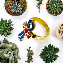 Load image into Gallery viewer, Gold Key Of Life Ankh Ring