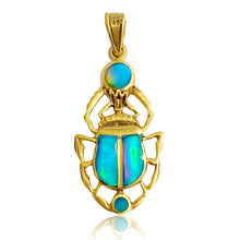 Load image into Gallery viewer, Dainty Opal Scarab Gold Pendant Necklace