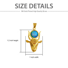 Load image into Gallery viewer, Opal Hathor Cow Head Gold Pendant