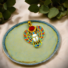 Load image into Gallery viewer, Gold Royal Winged Scarab Pendant Egyptian Necklace